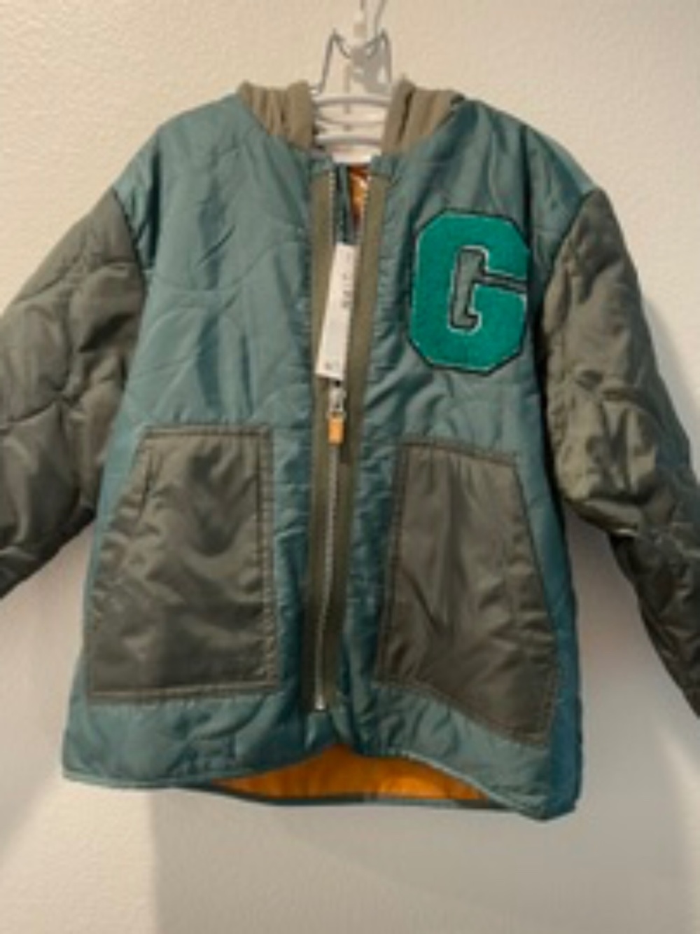 Zara Boys Quilted Bomber Hooded Jacket NWT Sz 6-7 (120cm)